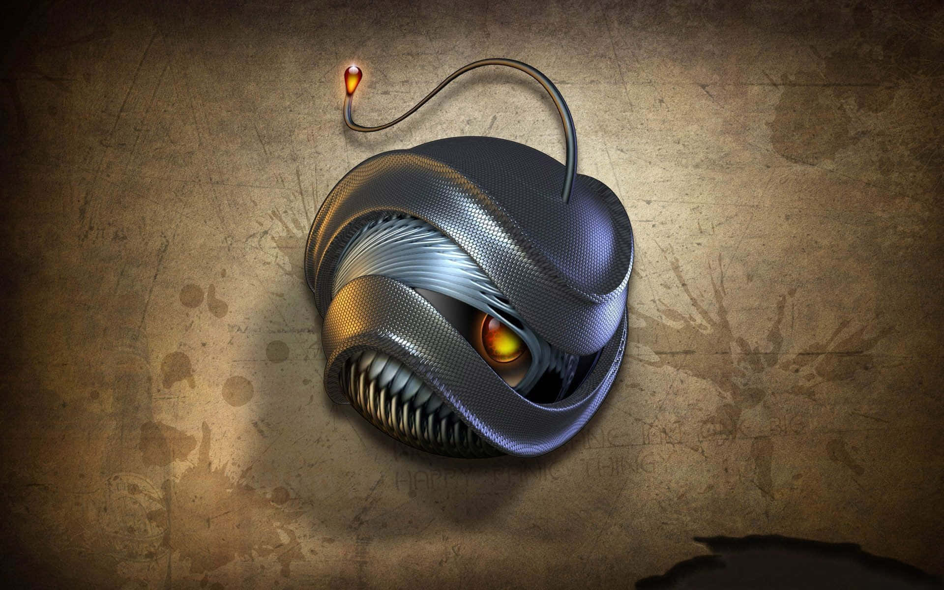 A Computer Mouse With A Red Light On It Background