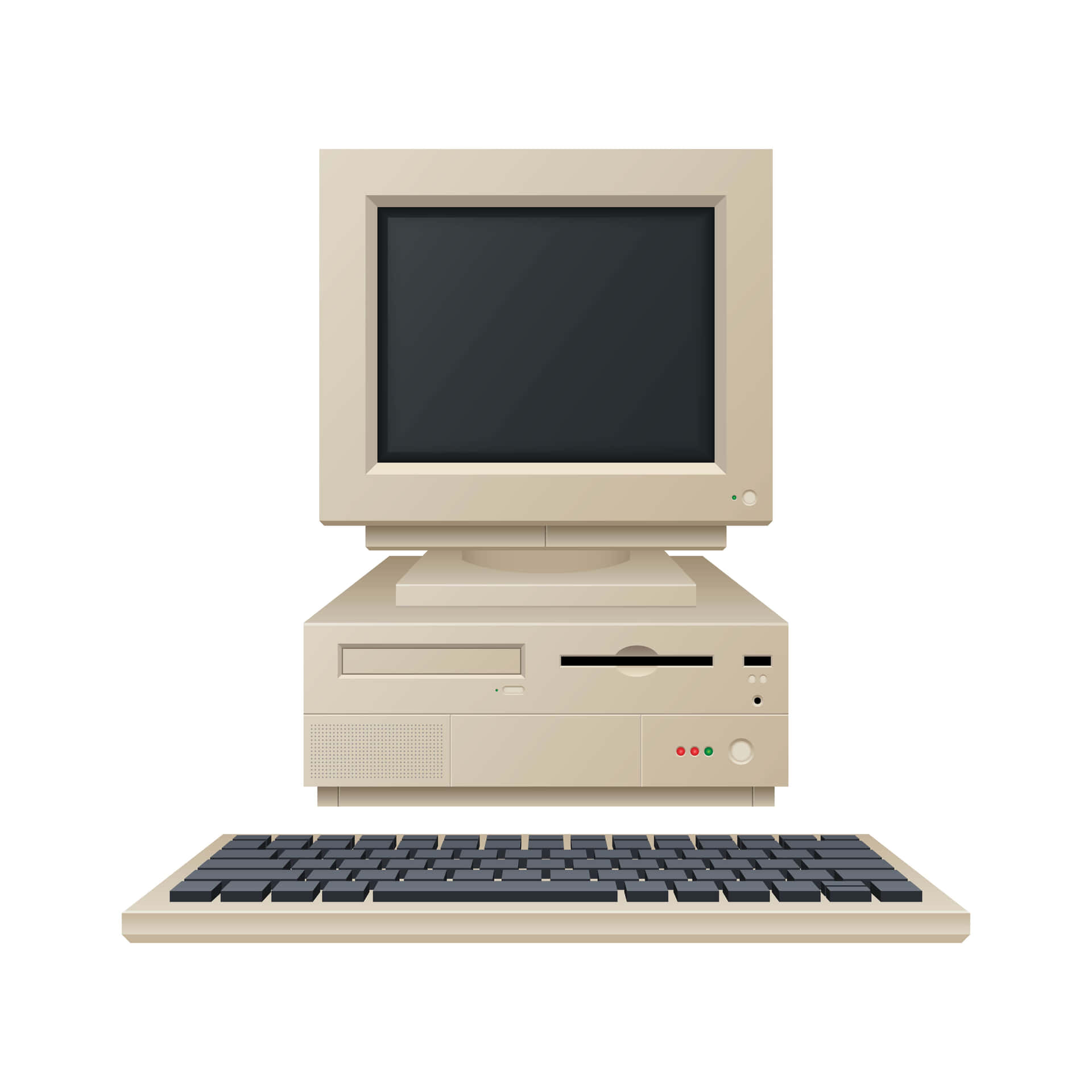 A Computer With A Keyboard And Monitor Background