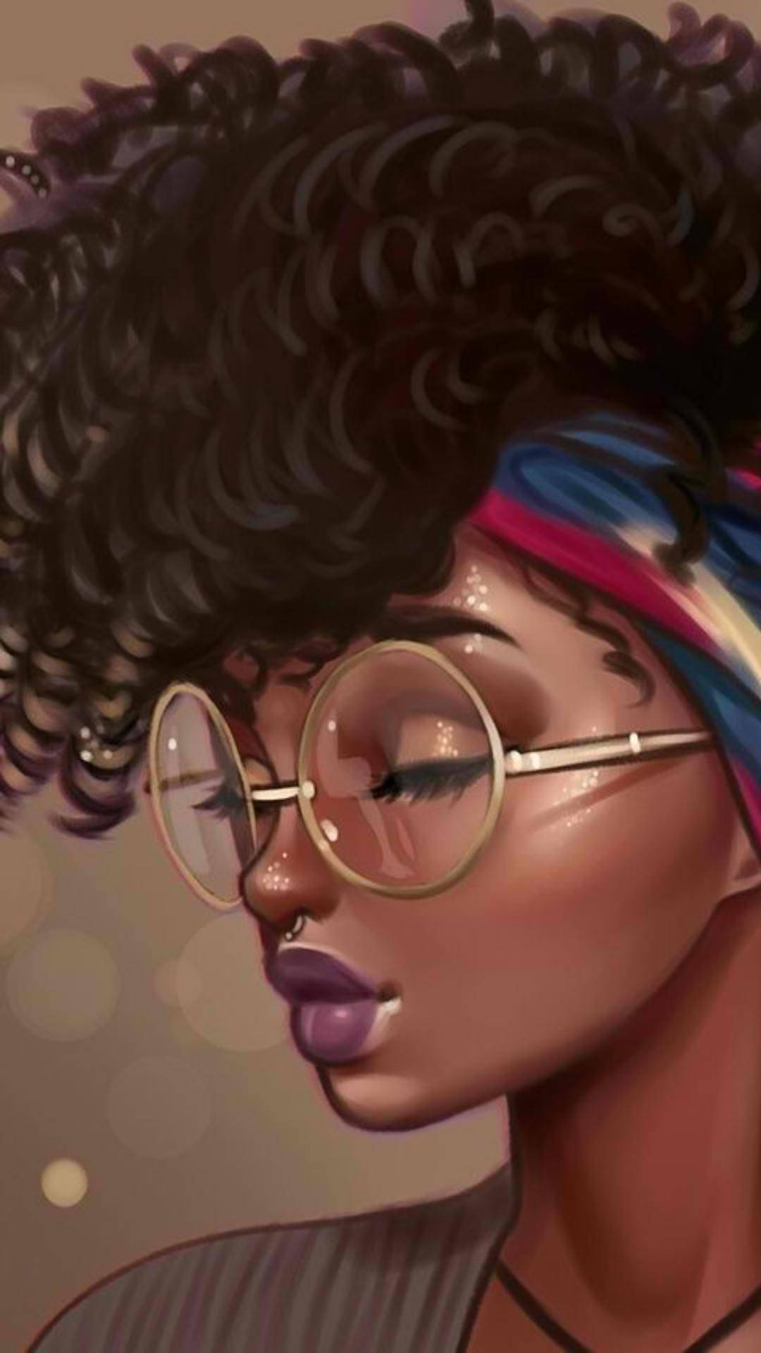 A Confident Young Black Girl Cartoon Background