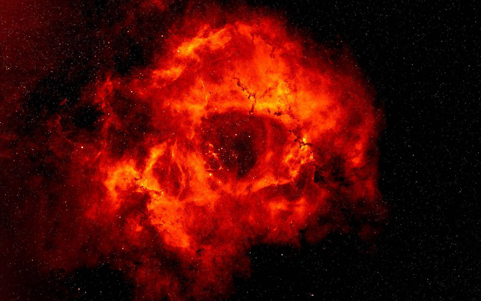 A Contrast Between Red And Black Color In A Distant Space Background