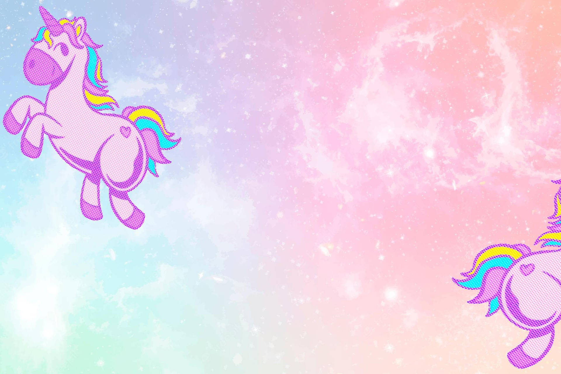 A Cool And Colorful Unicorn Background