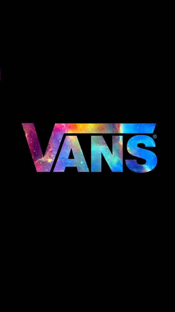 A Cool And Colorful Vans Logo On A Yellow Background Background