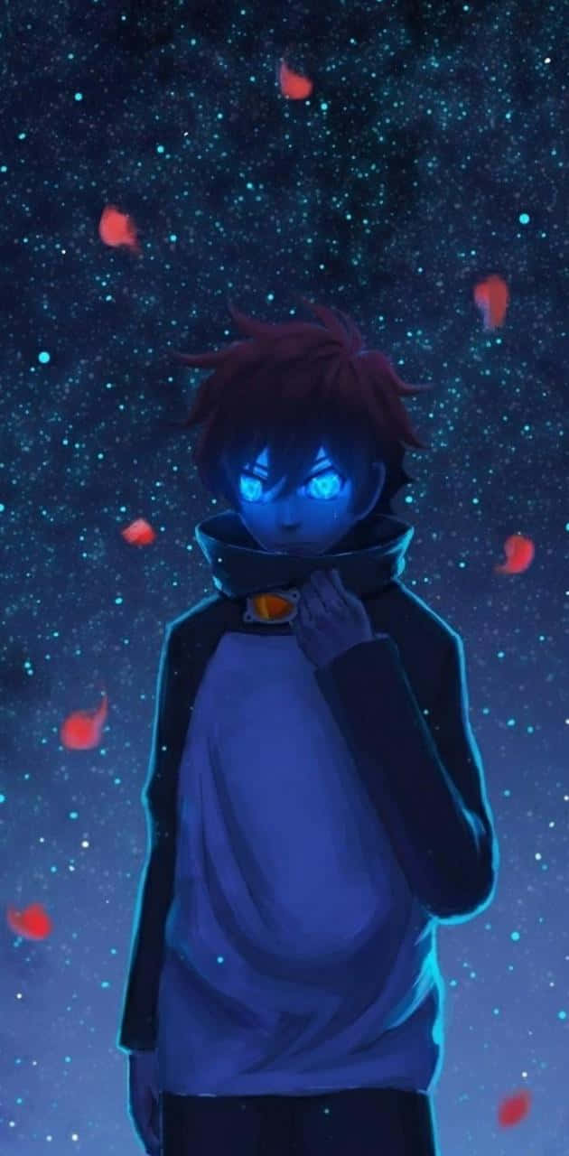 A Cool Look At Blue Anime Background