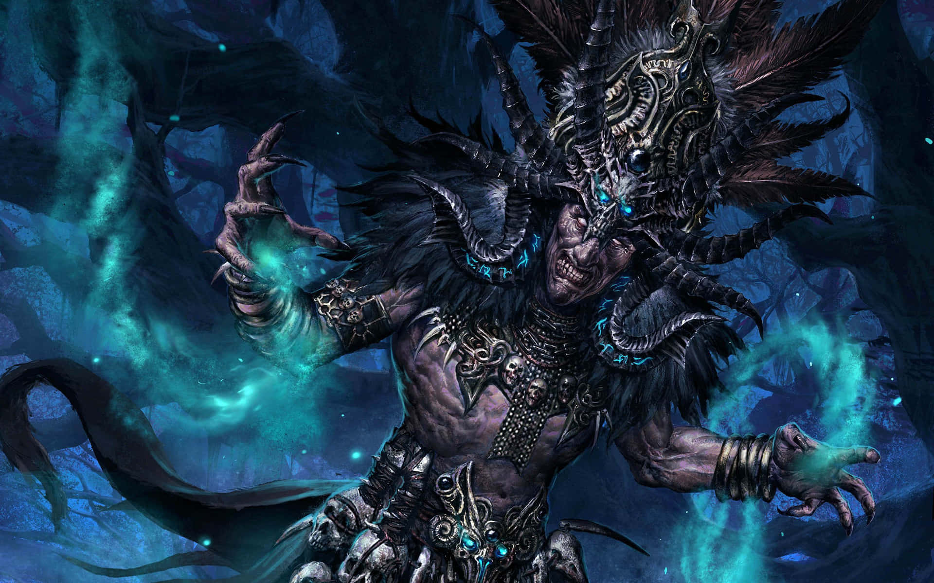 A Cool Monster Embraced By Nature Background