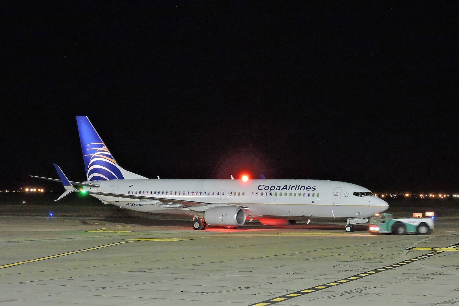 A Copa Airlines Plane Ready For Takeoff At Tocumen Airport. Background