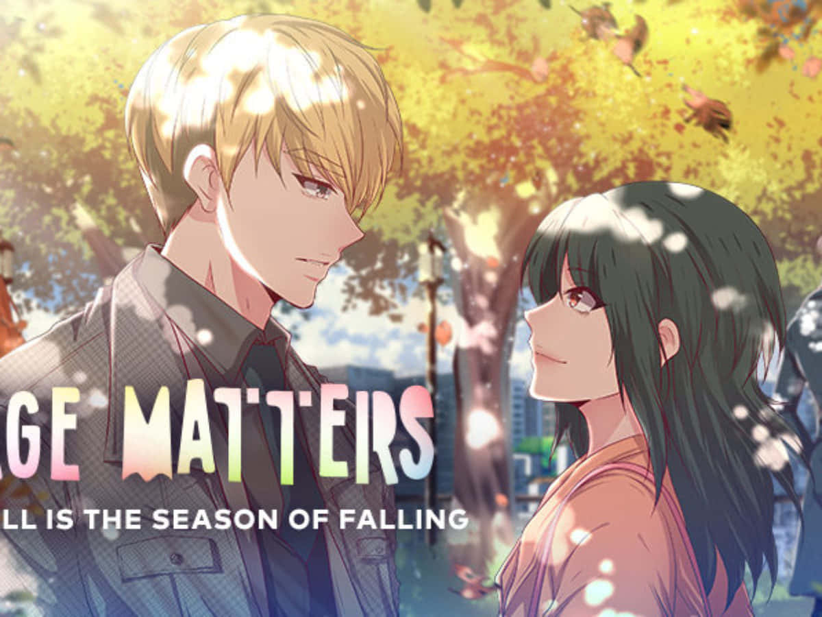 A Couple In Front Of A Tree With The Words Love Matters Background