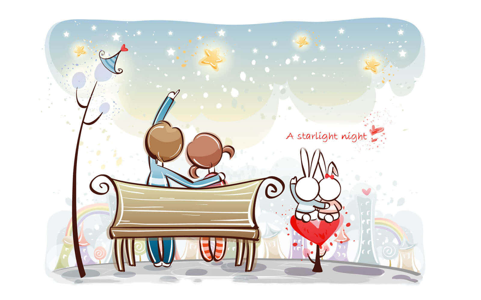 A Couple Sitting On A Bench Background