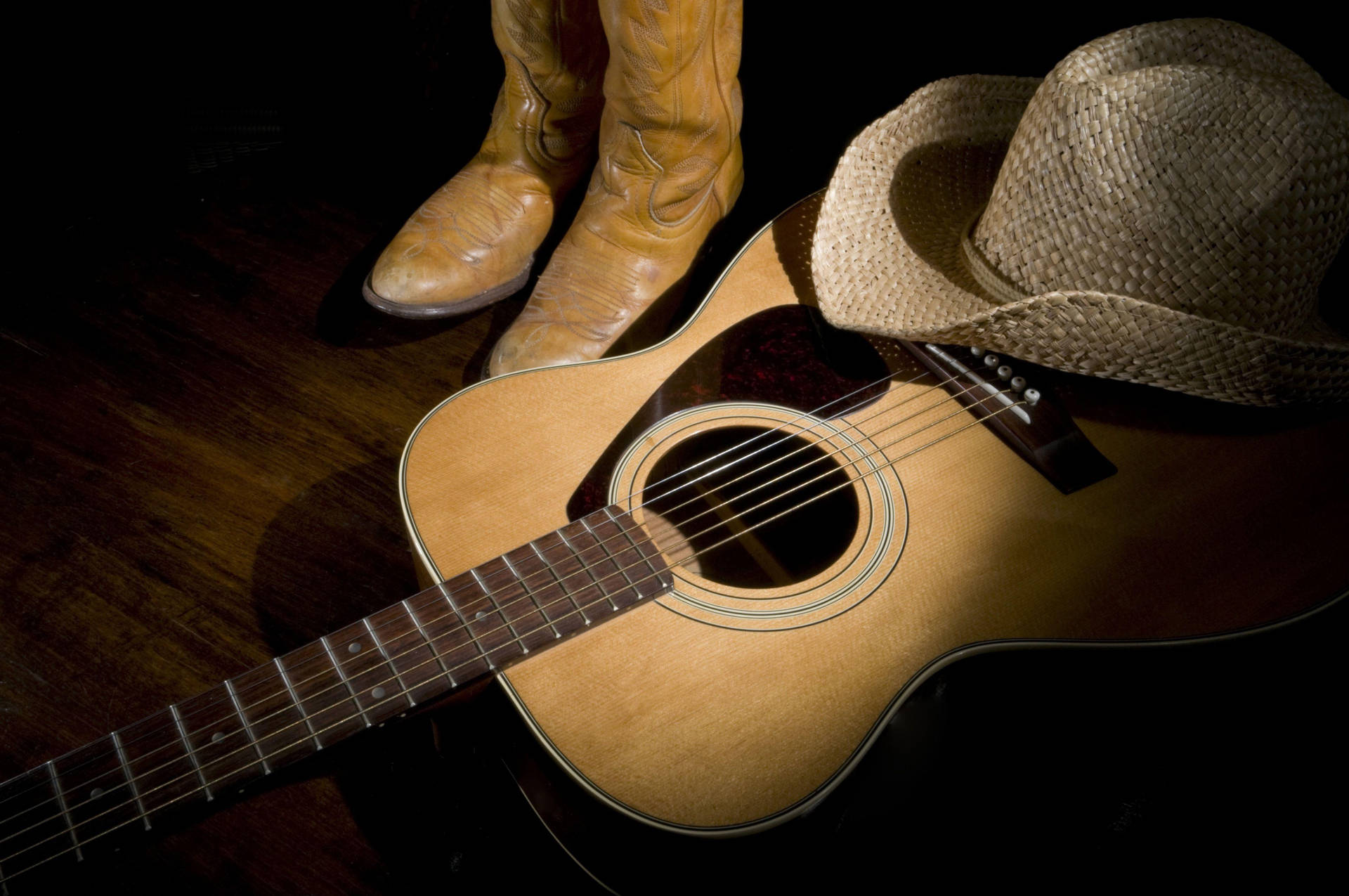 A Cowboy Hat And Cowboy Boots Background