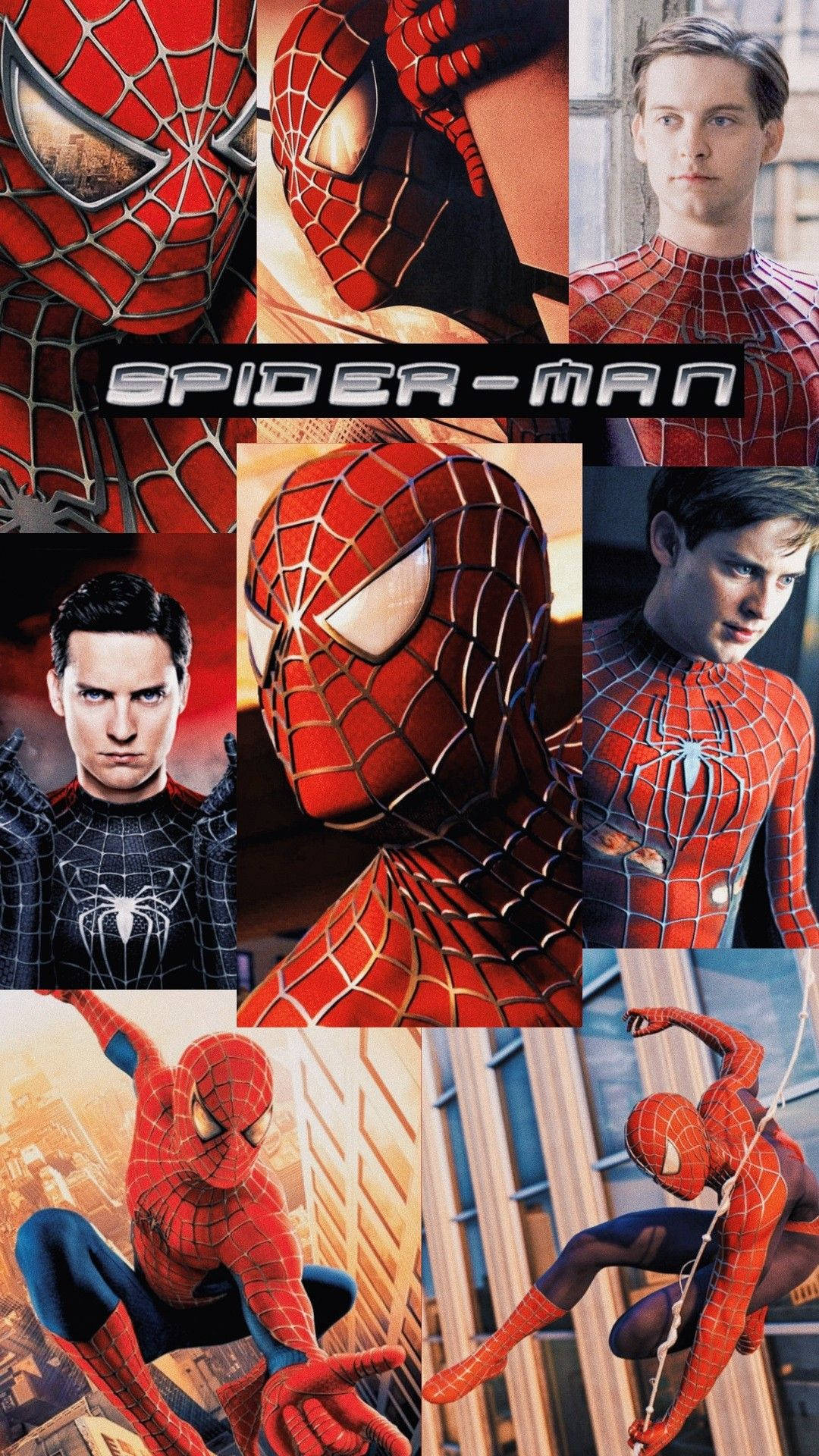 A Creative, Expressive Mood Board Centered Around Actor Tobey Maguire Background