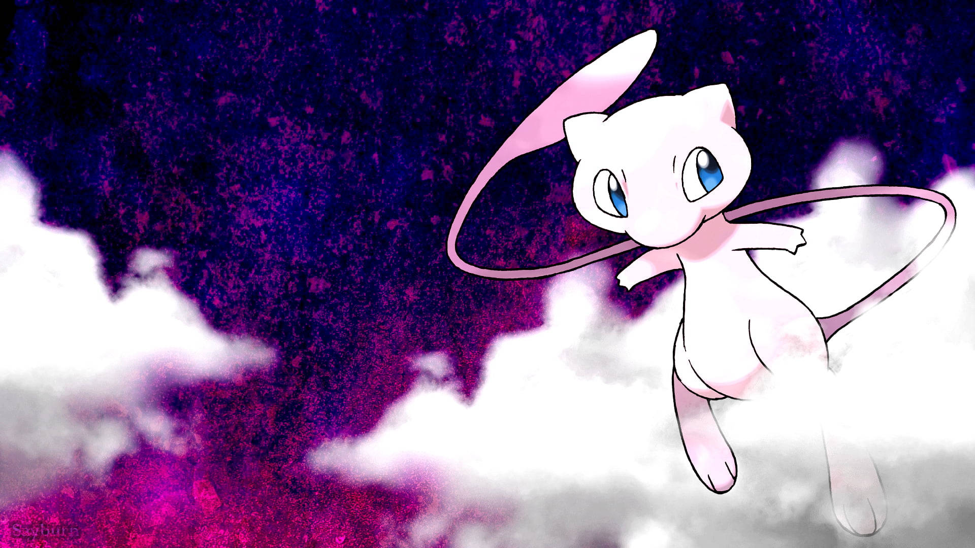 'a Creature From The Heavens: Mew In A Dreamy Cloudy Sky' Background