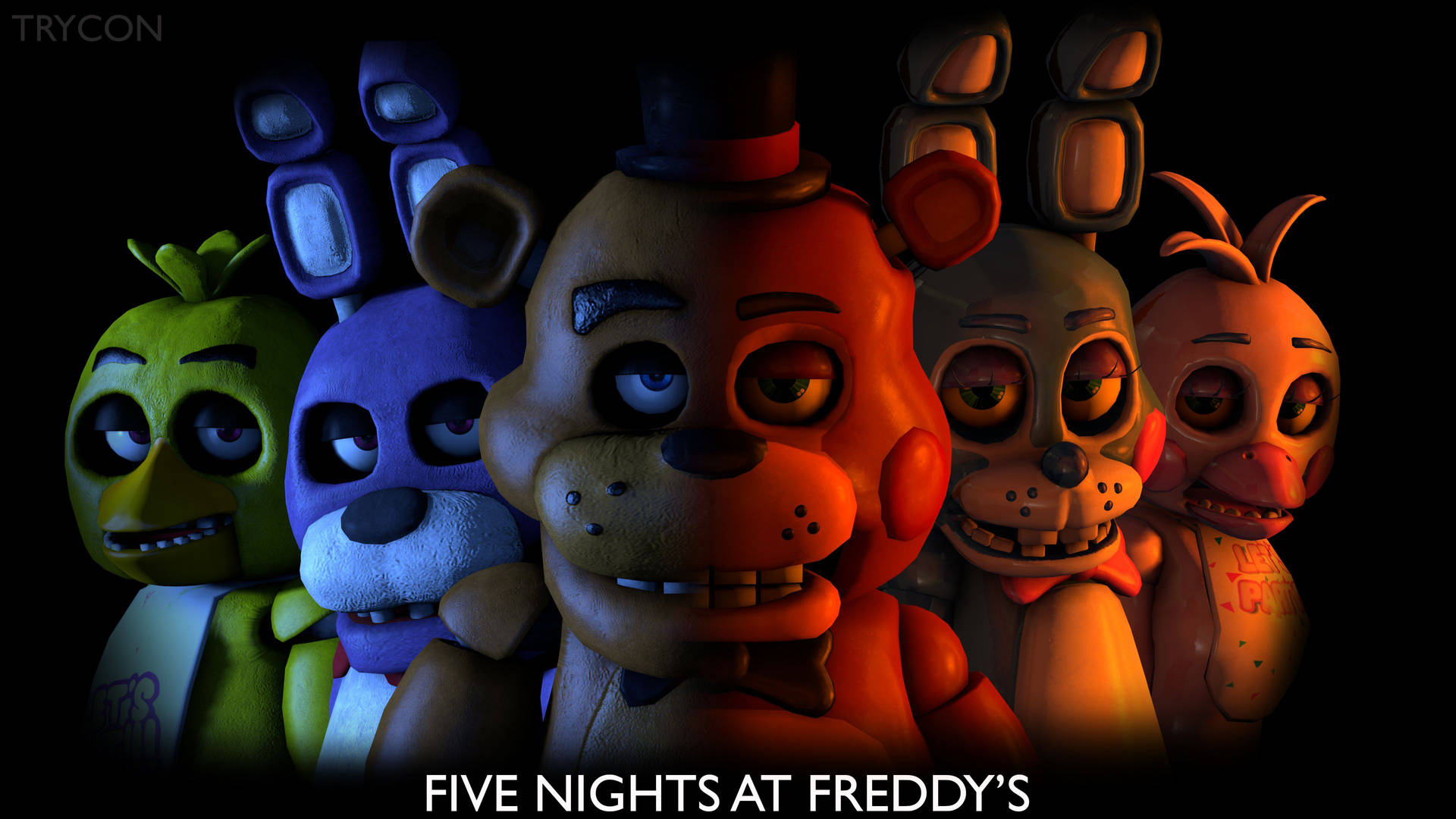 A Creepy Combination Of Classic And Toy Fnaf Background