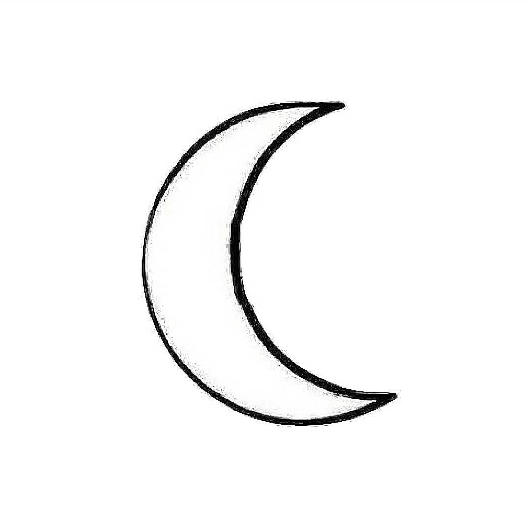 A Crescent Is Drawn On A White Background Background