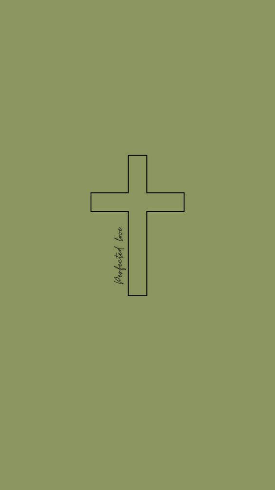 A Cross On A Green Background Background