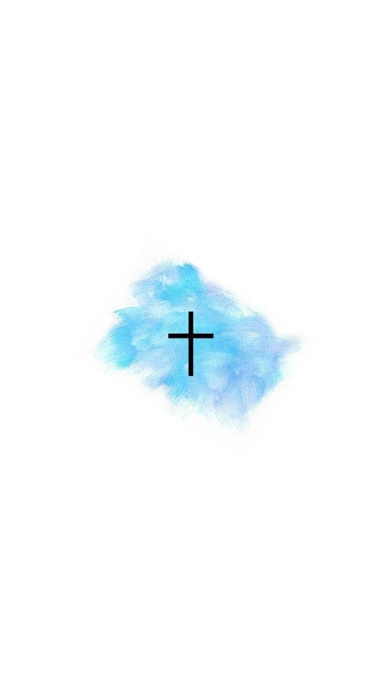 A Cross With Blue Water On It Background