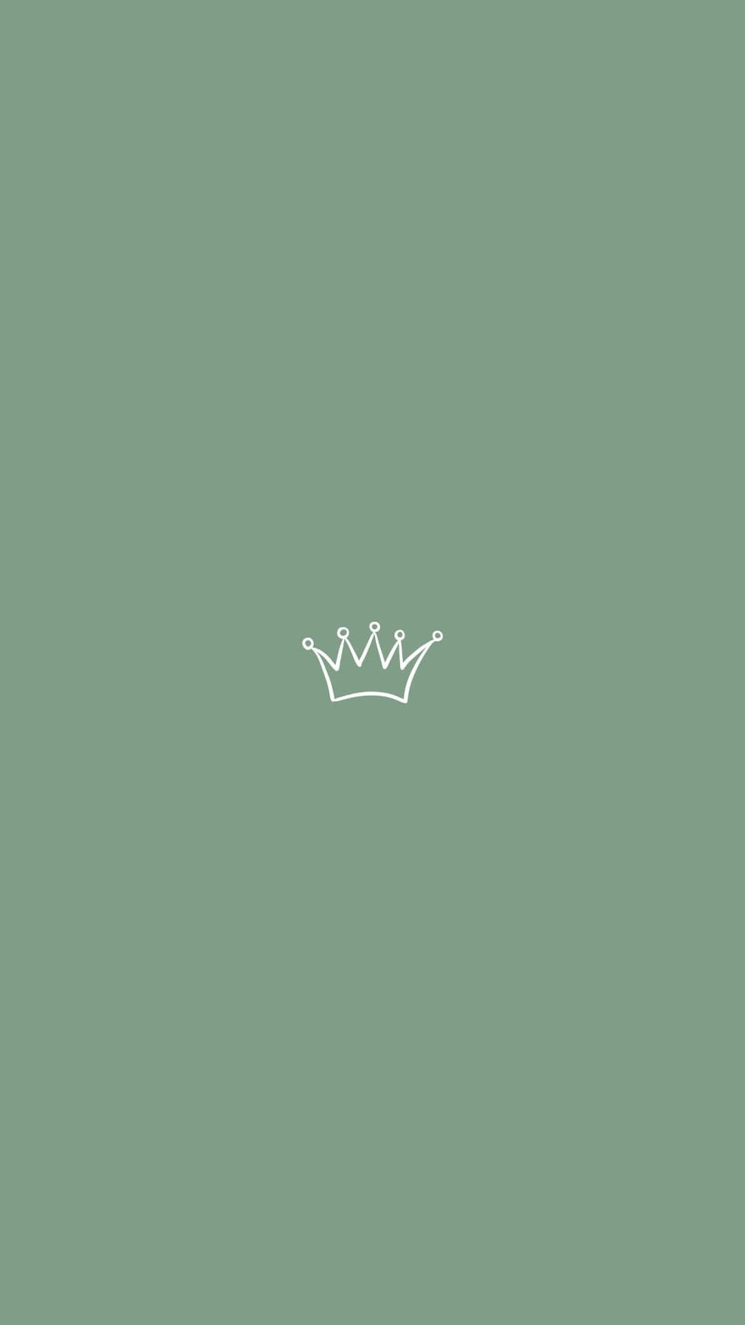 A Crown Logo On A Green Background Background