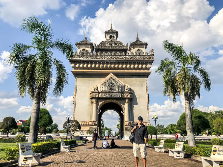 A Cultural Immersion With Patuxai Monument Background