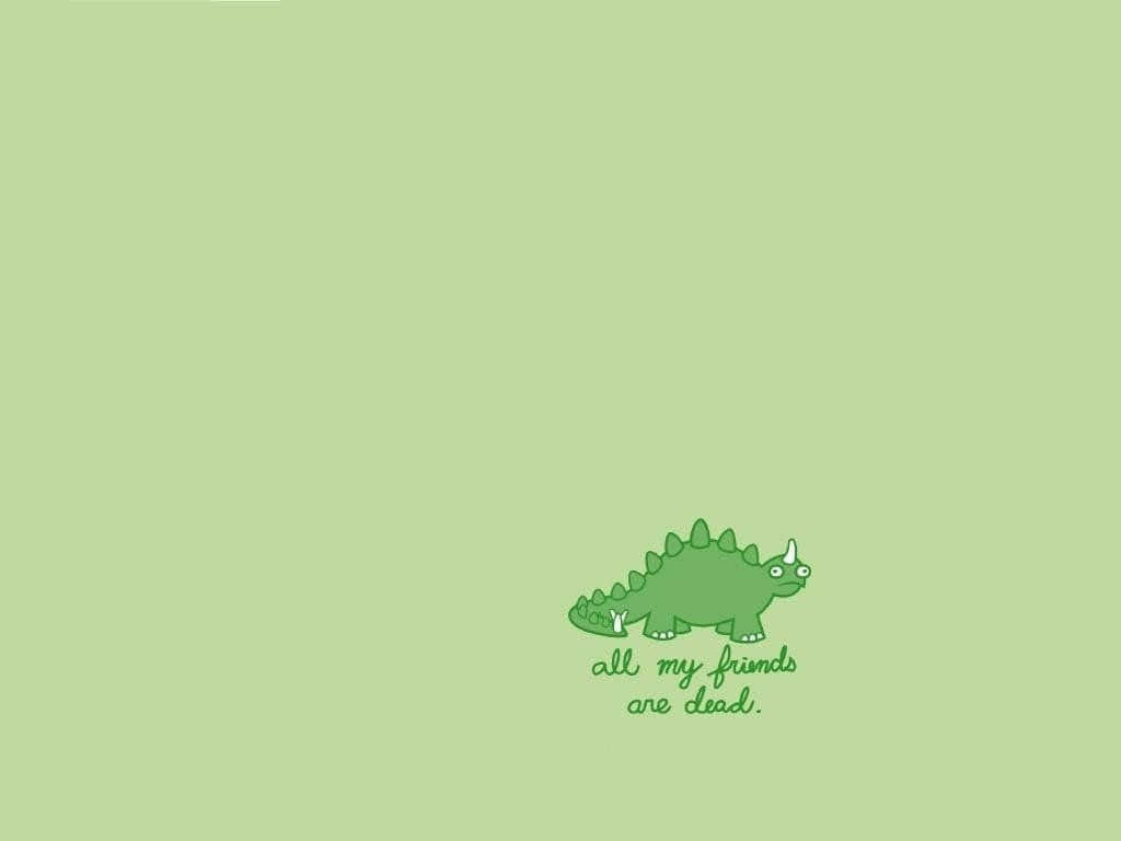 A Cute And Friendly Dinosaur On A Desktop Background