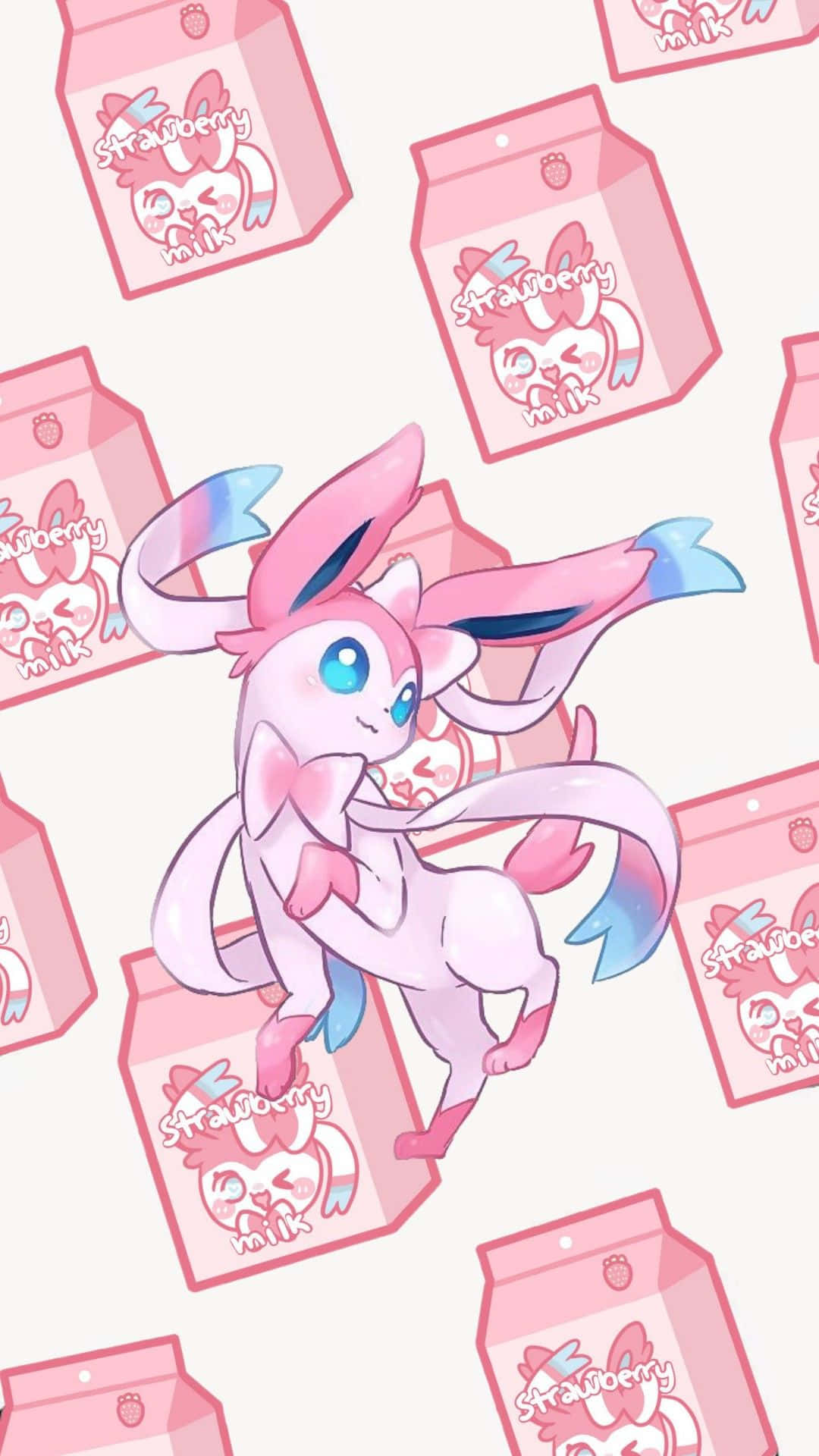 A Cute And Mischievous Sylveon Looks On With A Smile. Background