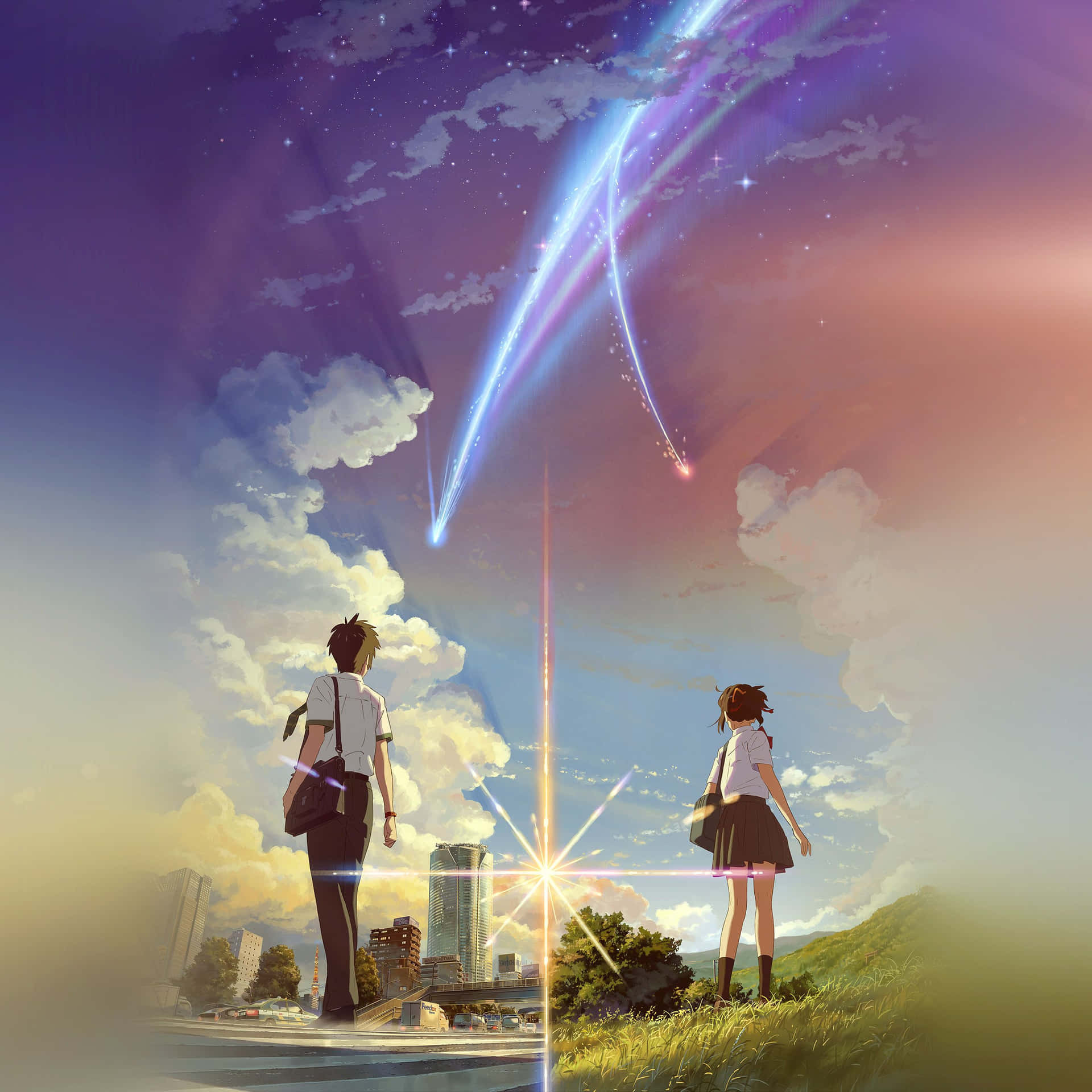 A Cute Anime Boy In The Moonlight Background