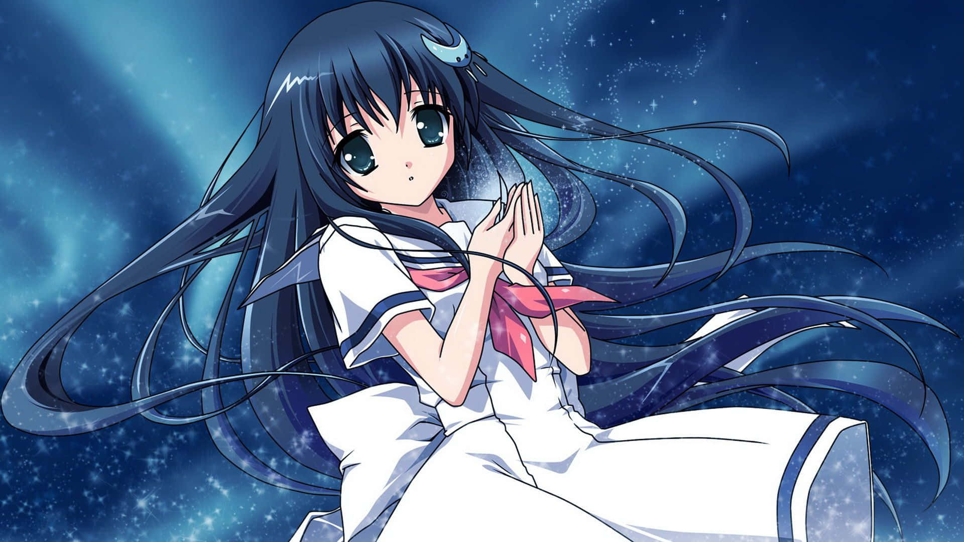 'a Cute, Anime Girl With A Sparkling Expression' Background