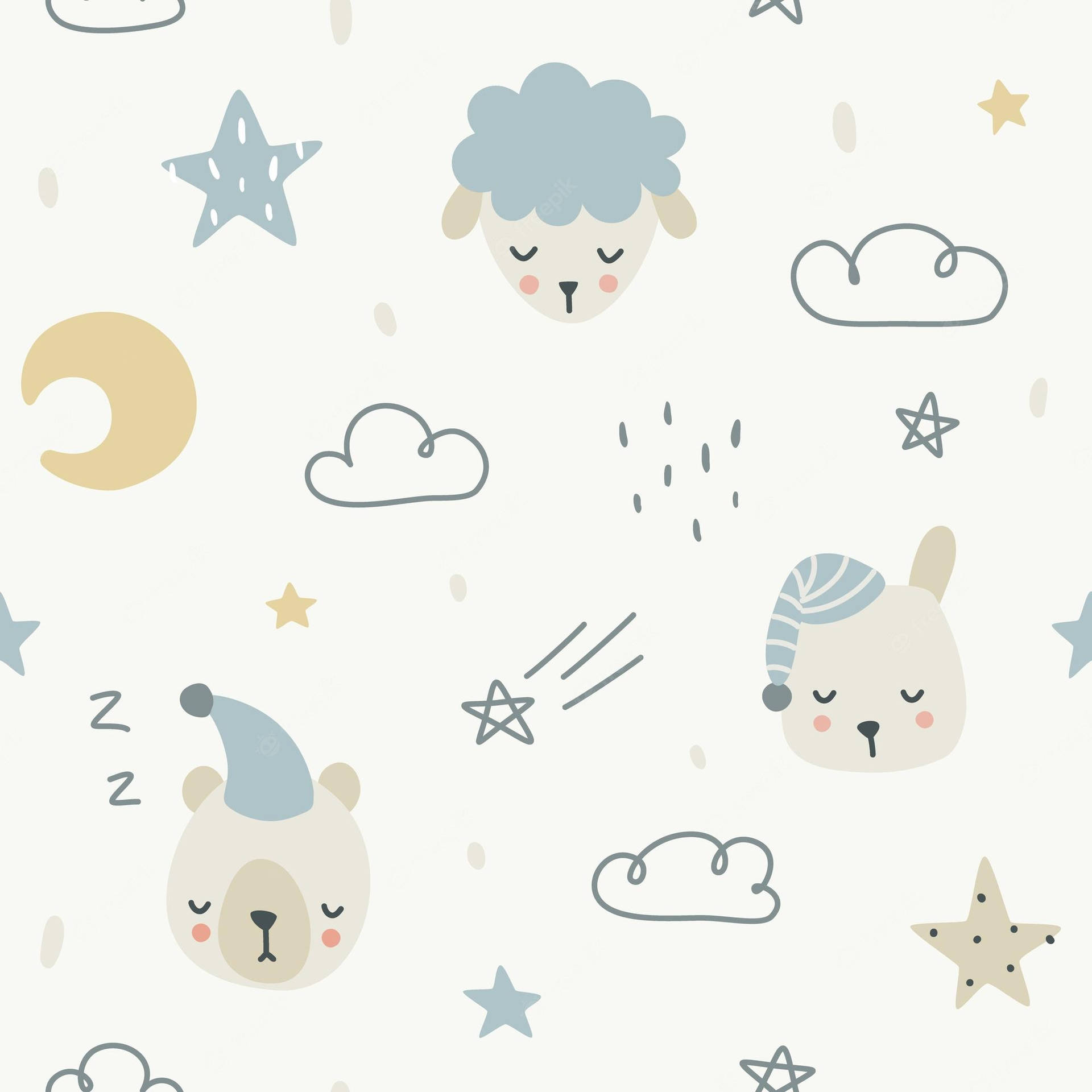 A Cute Artwork Of Lethargic And Sleepy Expression Background