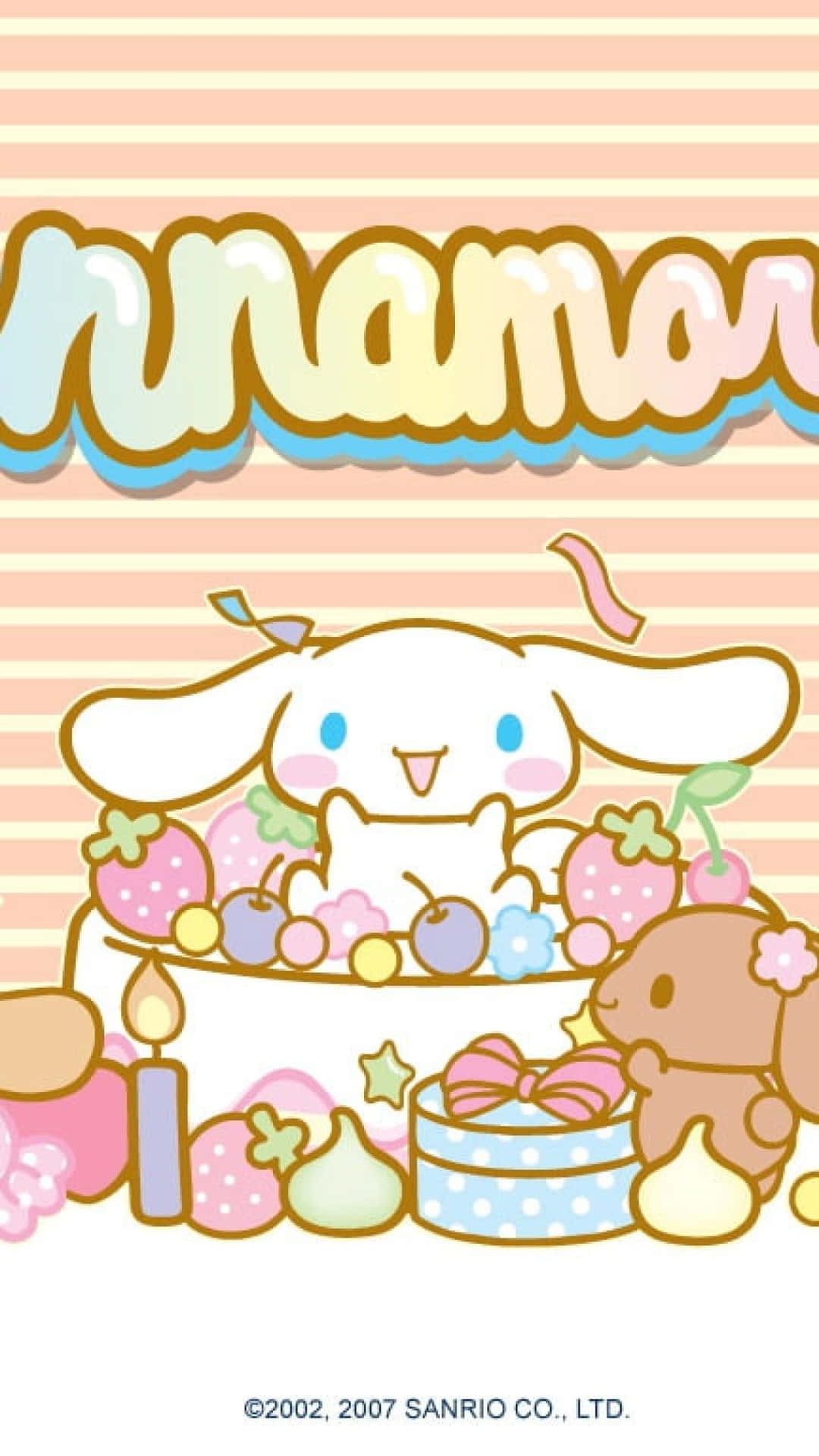 A Cute Bunny With A Cake And Some Sweets Background