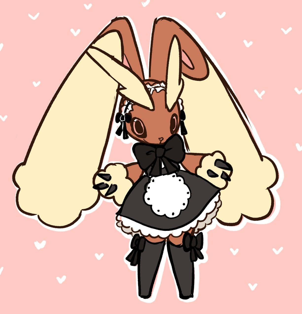 A Cute Bunny With Long Hair And A Hat Background