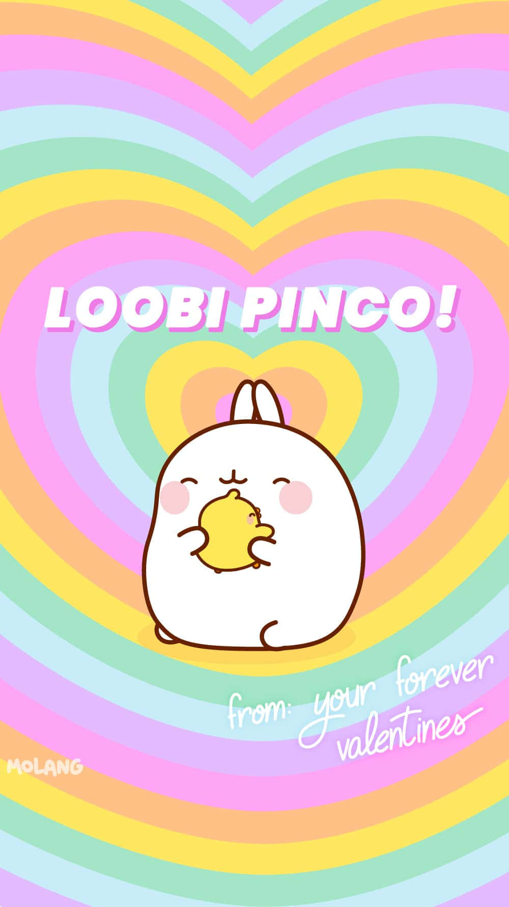 A Cute Bunny With The Words Lobi Pinco From Your Forever Valentine Background