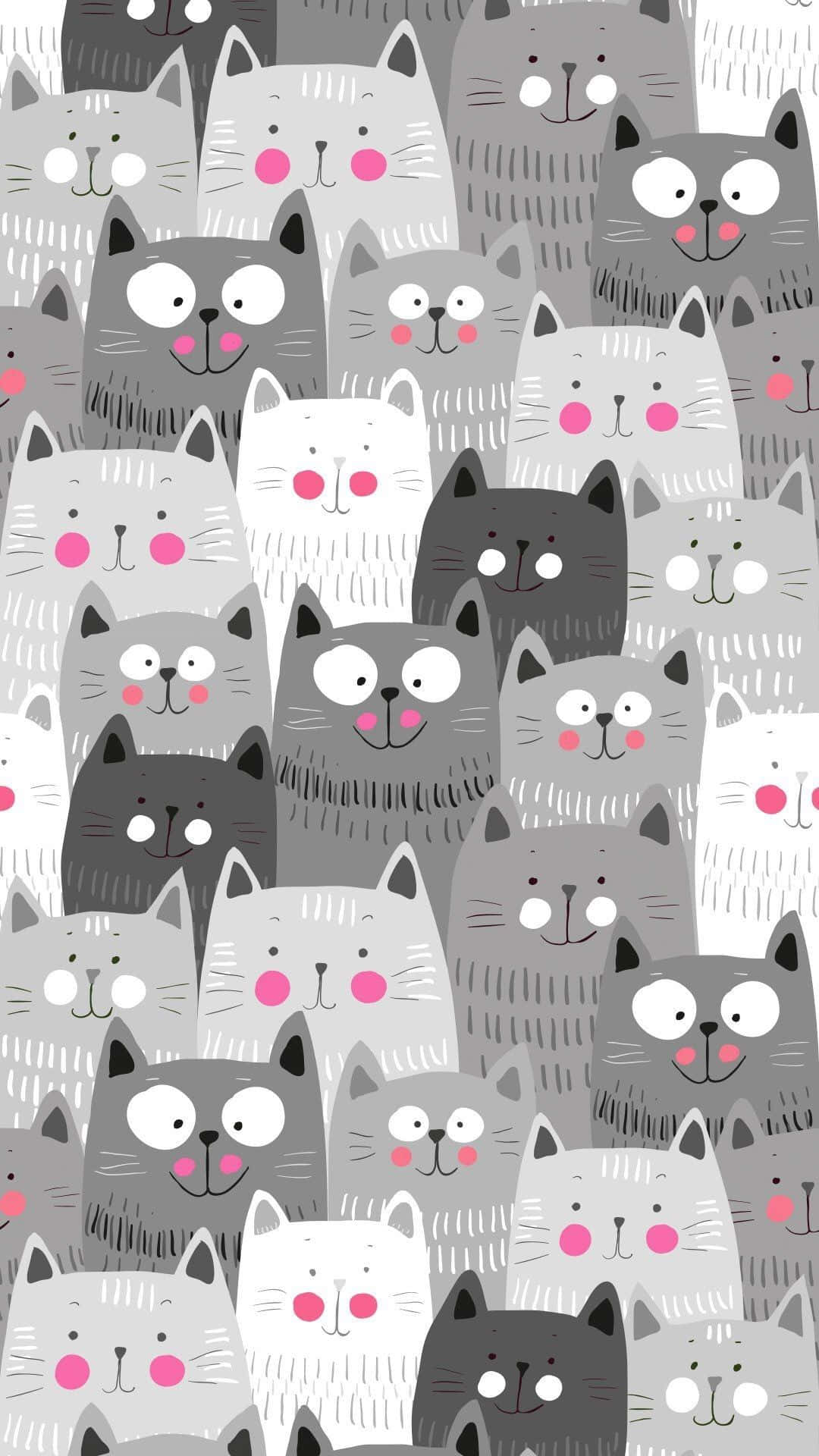 A Cute Cat Pattern To Brighten Up Any Home Background