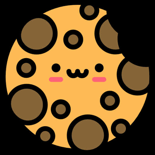 A Cute Cookie With A Smiley Face Background