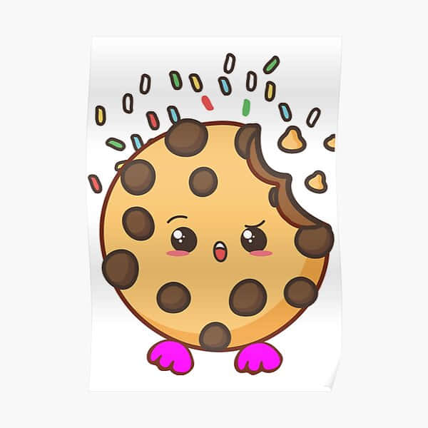 A Cute Cookie With Sprinkles Poster Background