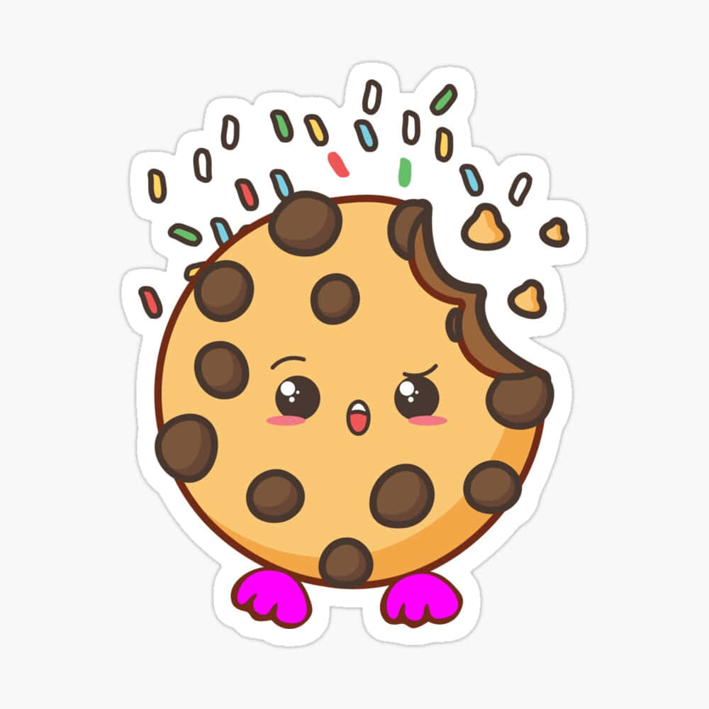 A Cute Cookie With Sprinkles Sticker Background