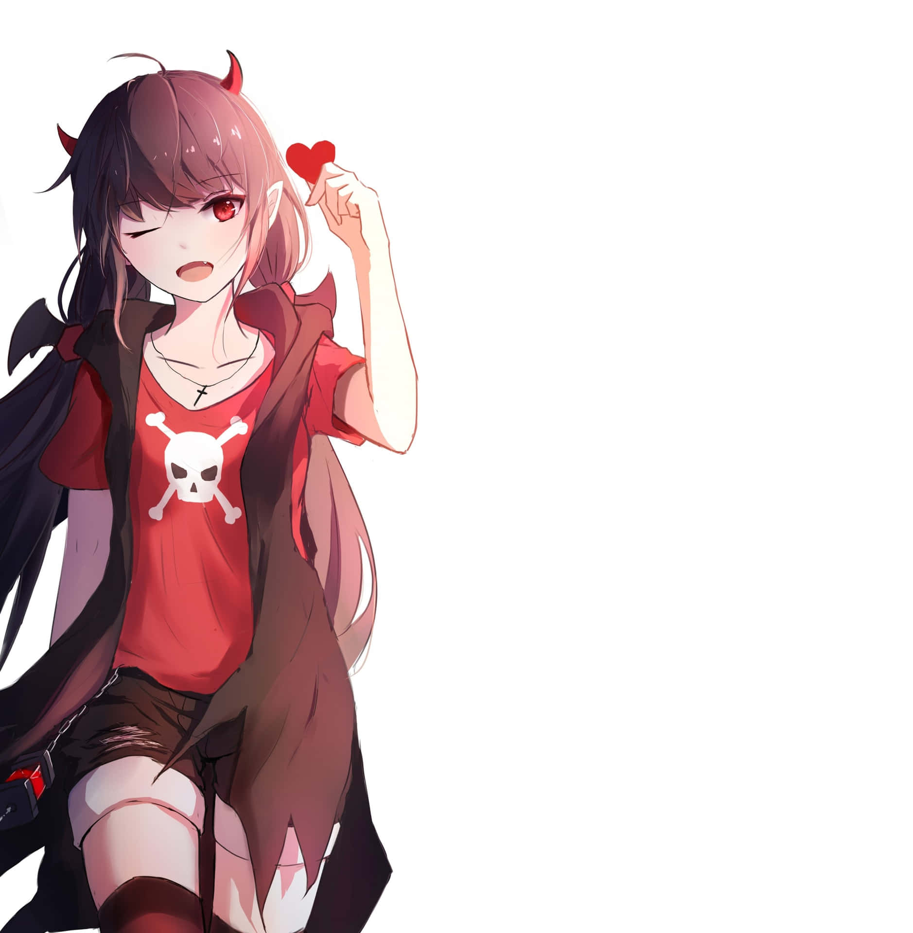 A Cute Devil Girl All Dressed Up For Halloween! Background