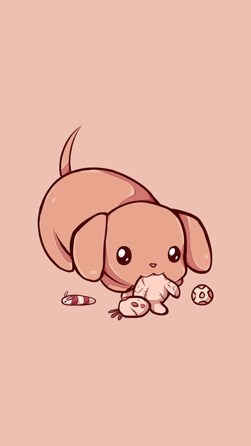 A Cute Dog With A Bone In Its Mouth Background