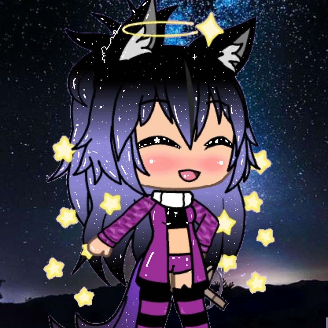 A Cute Gacha Life Character Enjoying A Beautiful Summer Day. Background