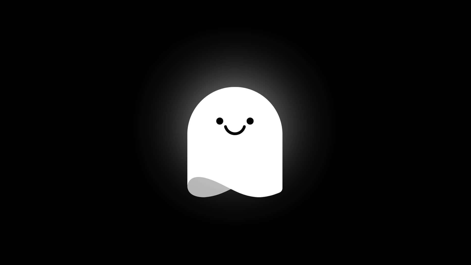 A Cute Ghost Hiding Behind A Door Background