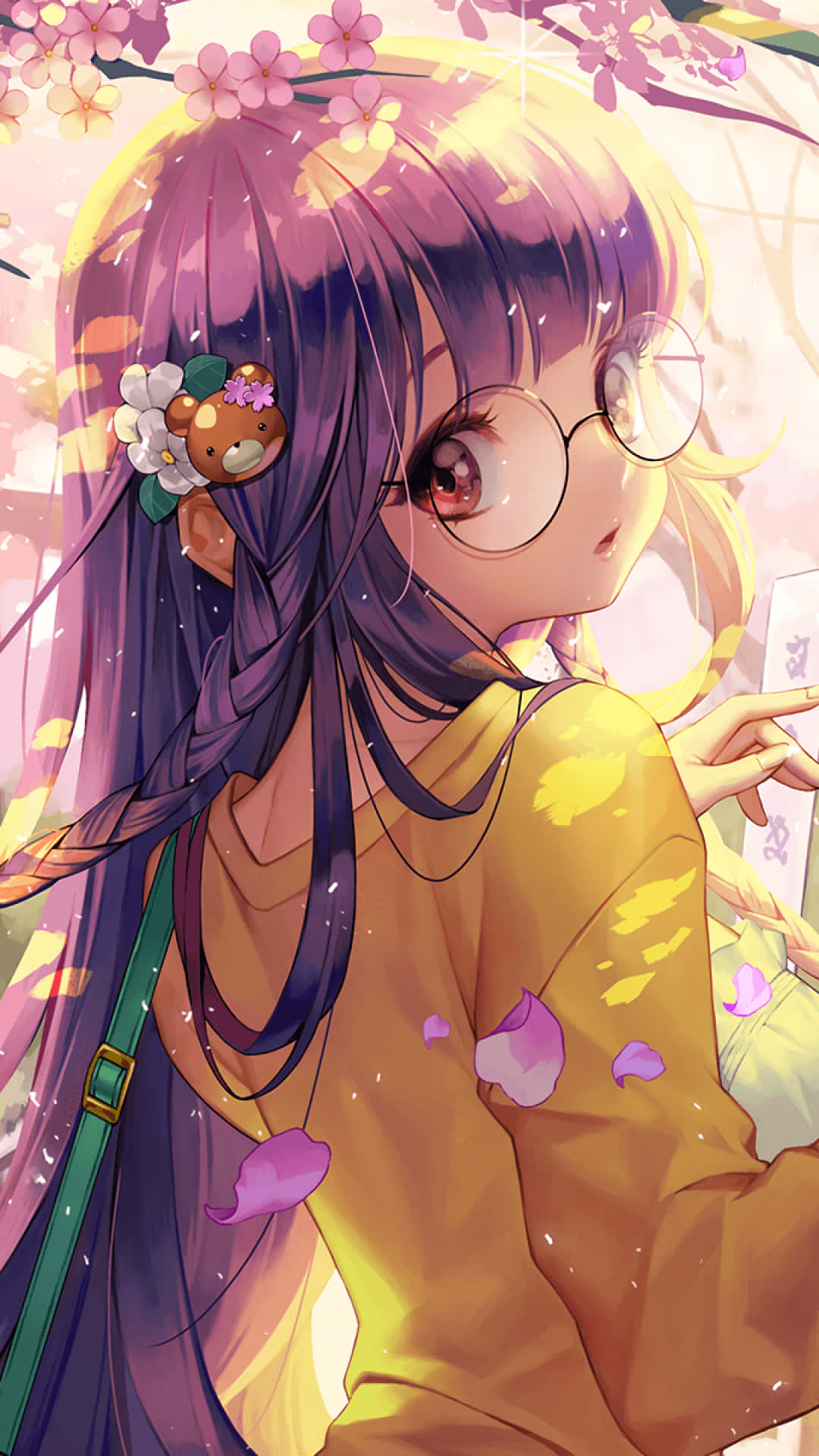 A Cute Kawaii Anime Girl Smiling Background