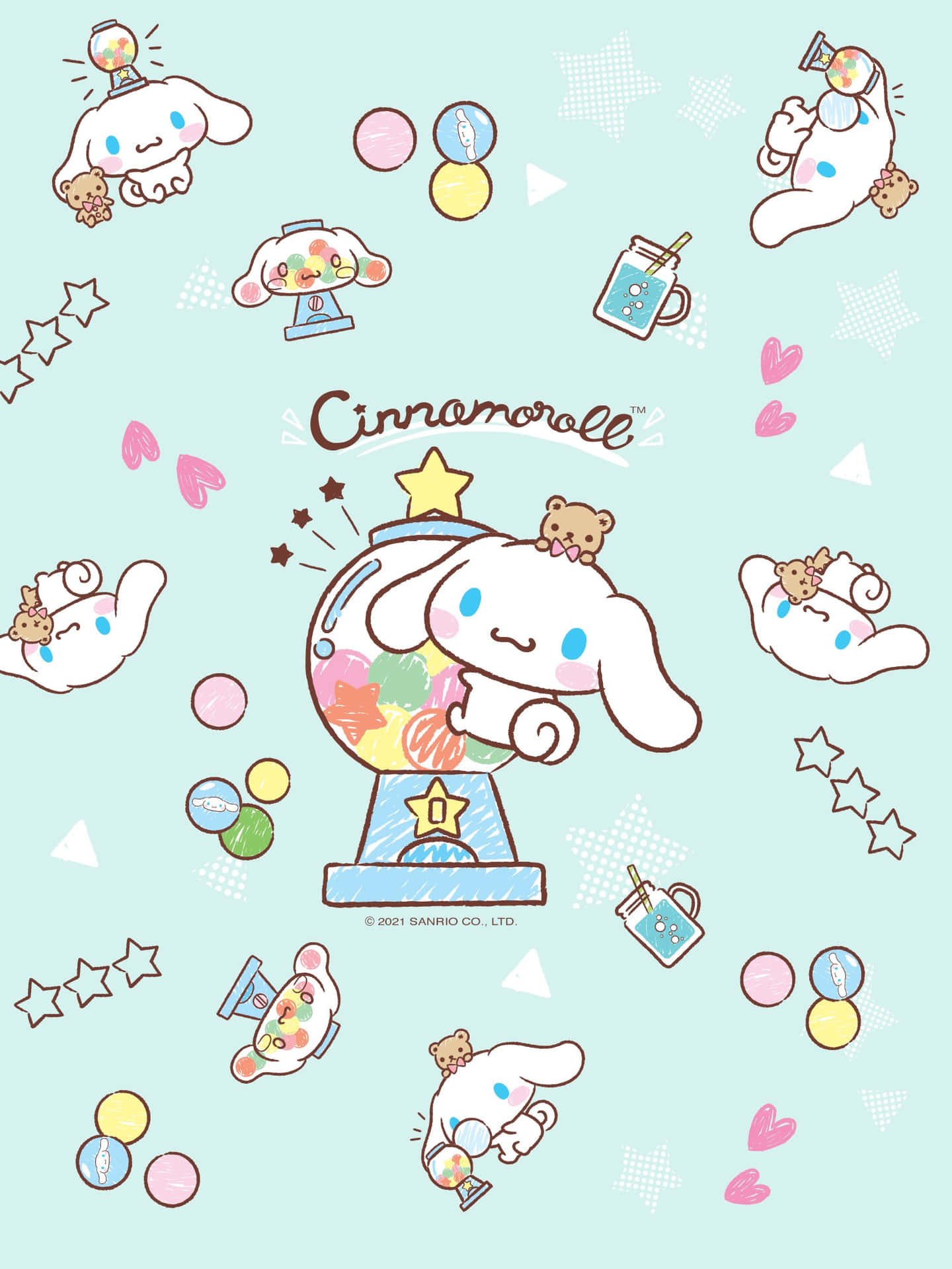 A Cute Kawaii Wallpaper With A Lot Of Cute Animals Background