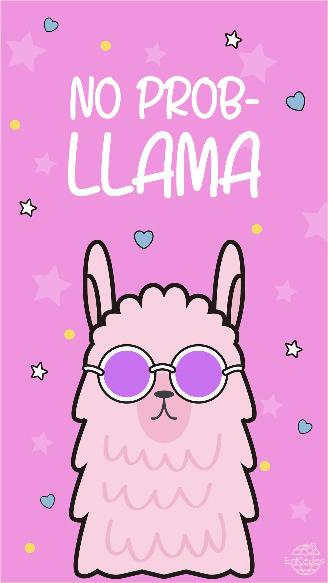 A Cute Lama Expressing A Chilled Attitude With 'no Prob-llama' Statement. Background