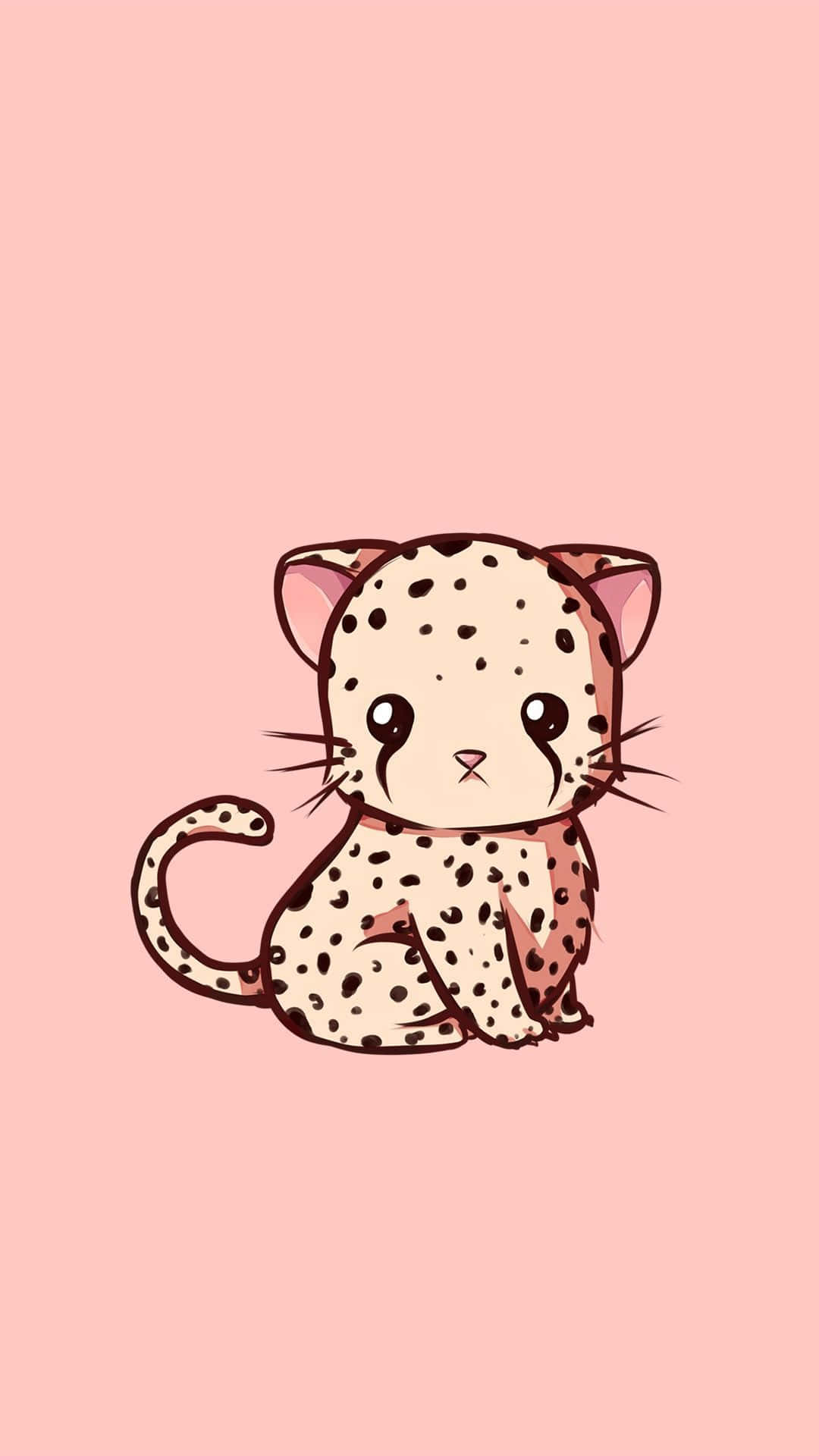 A Cute Leopard On A Pink Background Background