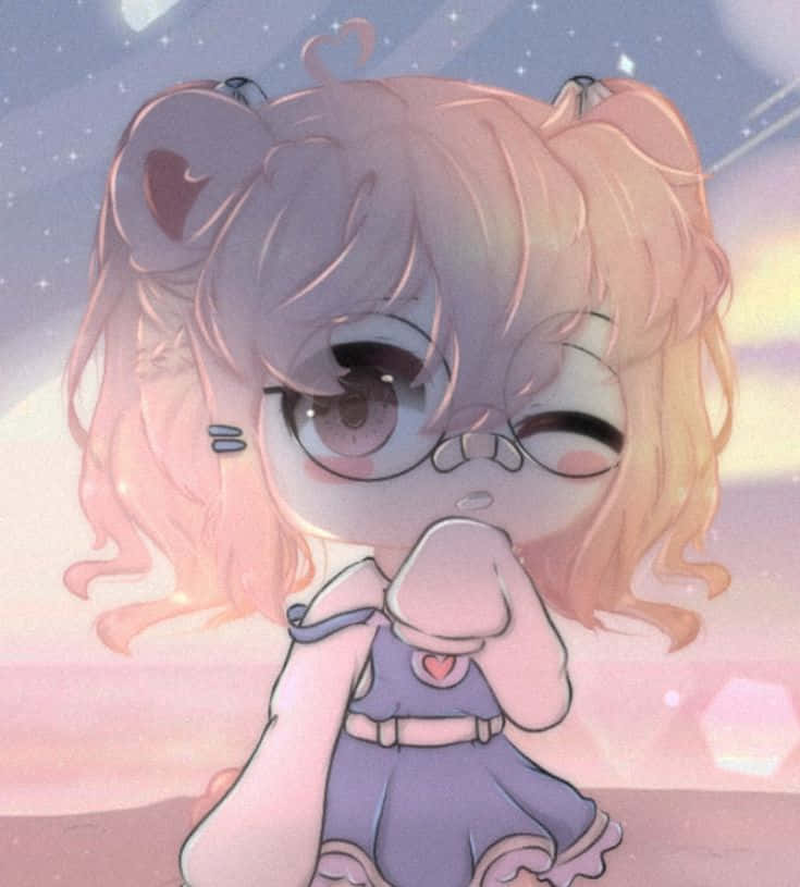 A Cute Little Girl In A Dress With A Starry Sky Background