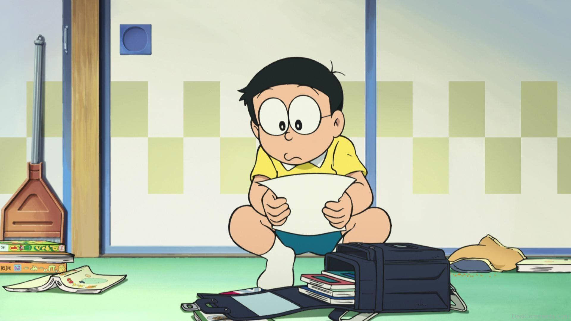 A Cute Nobita Reading