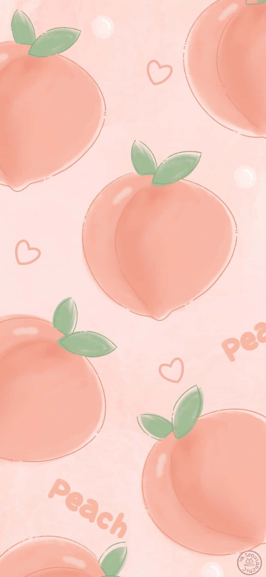 A Cute Peach Sitting In A Bowl Of Pink Flower Petals Background