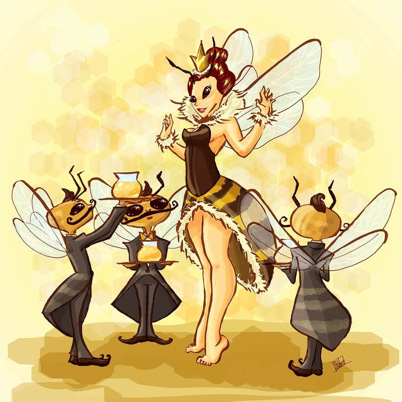 A Cute Queen Overlooking Her Kingdom With A Beautiful Crown Background