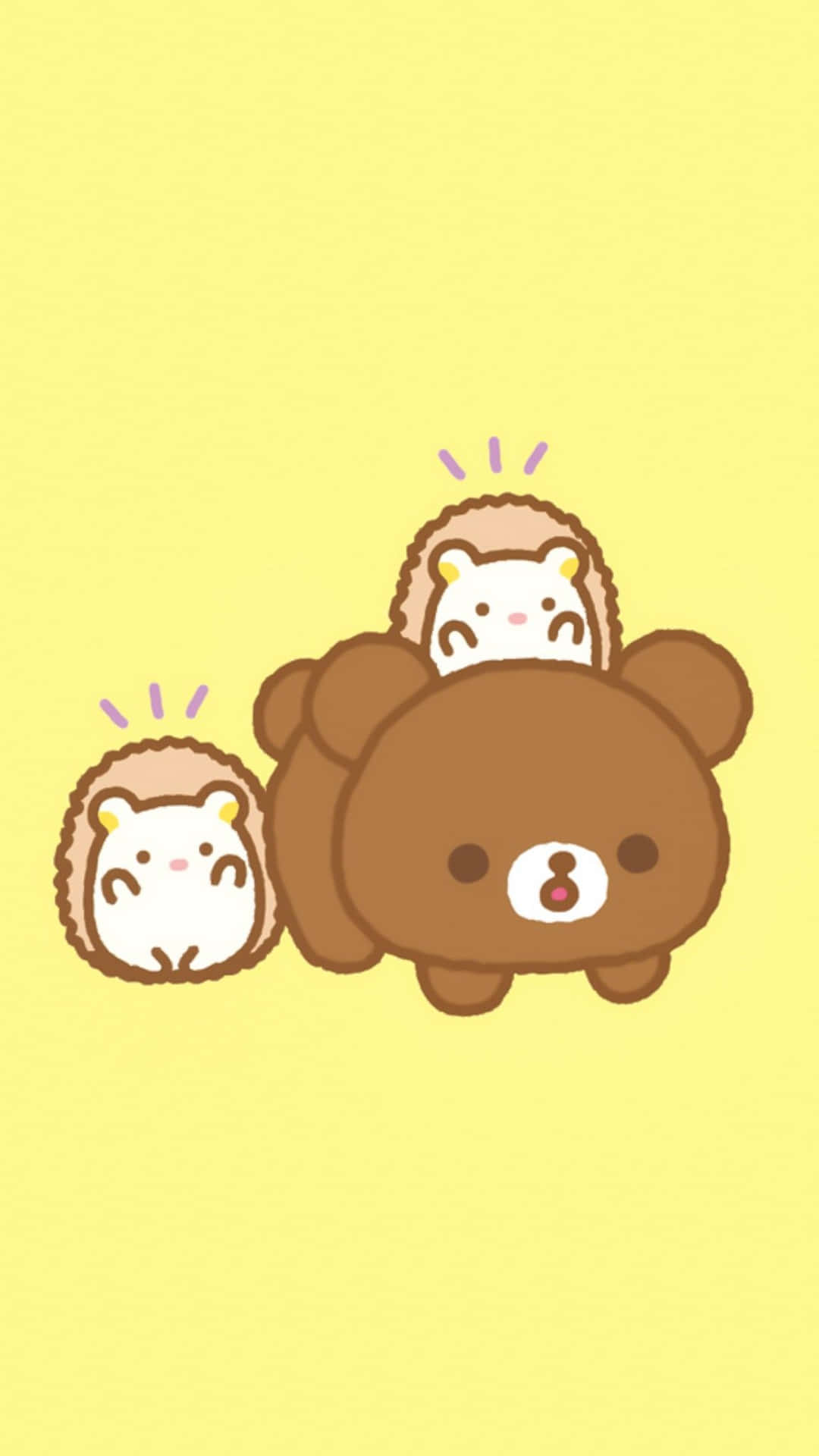 A Cute Rilakkuma Bear Sitting In A Flower Field Background