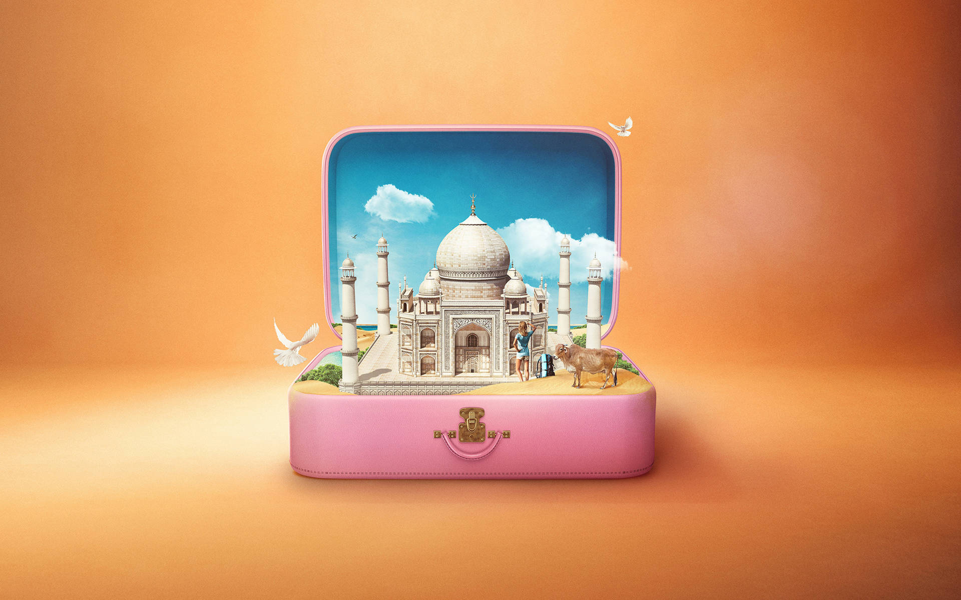 A Cute Taj Mahal Concept Background