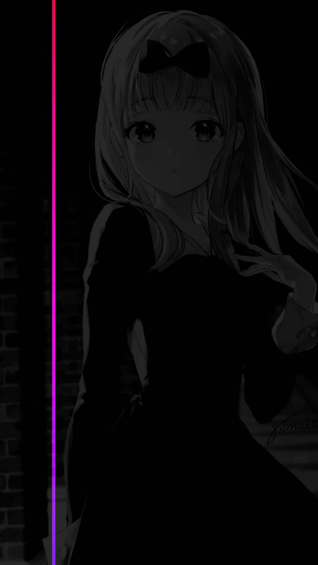 A Dark Anime Girl With Mysterious Eyes Background