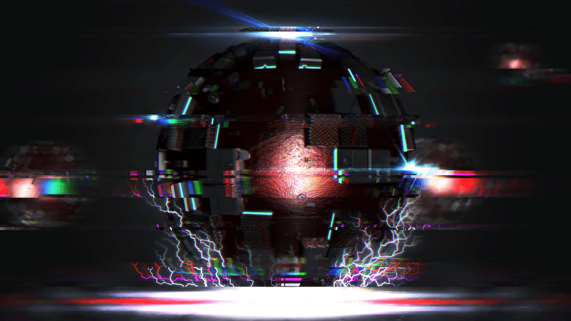 A Dark Background With A Glowing Object Background