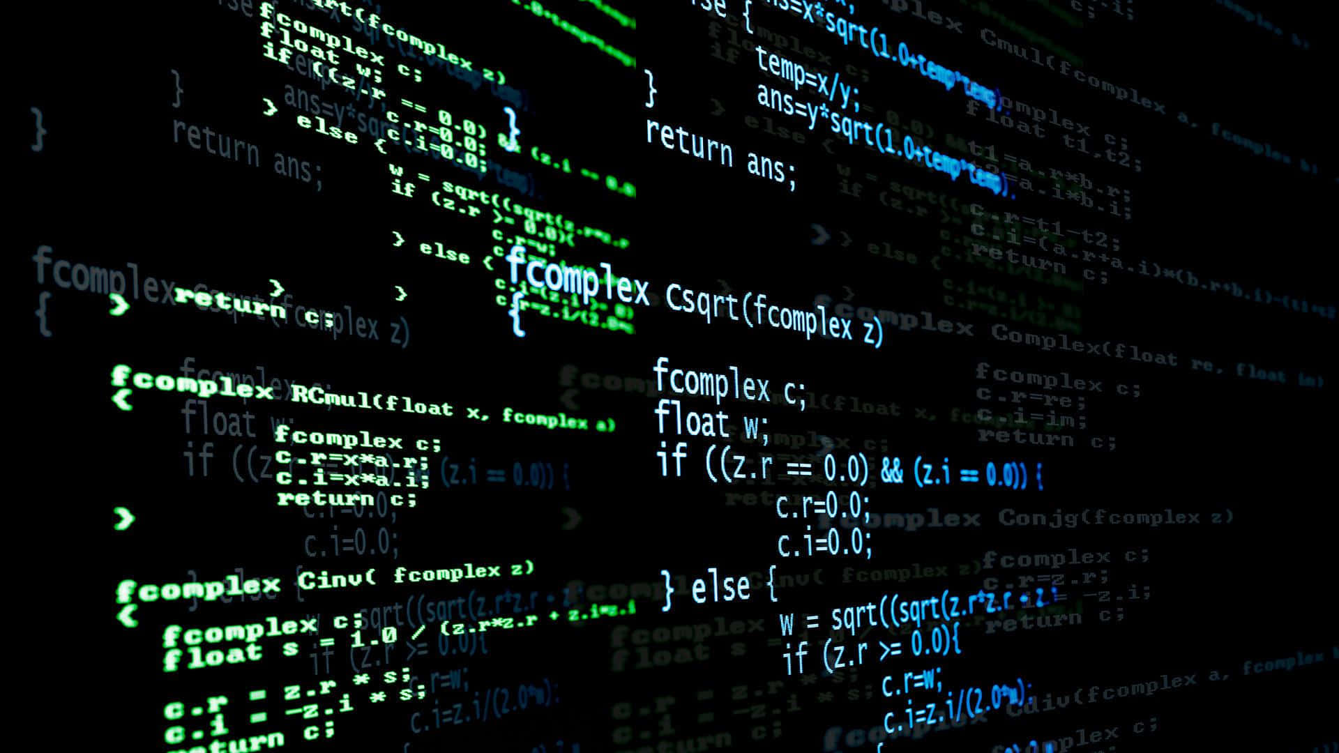 A Dark Background With Code On It Background