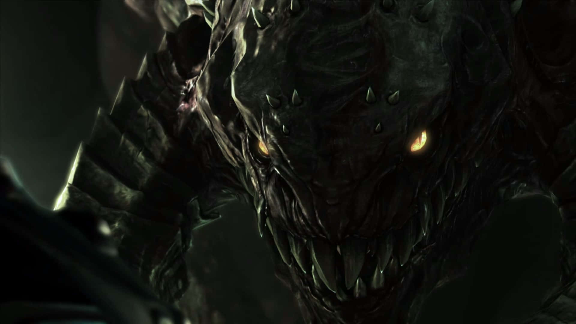 A Dark Creature With A Large Head Background